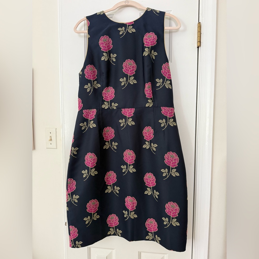 J. Crew Navy Dress with Pink Floral Design